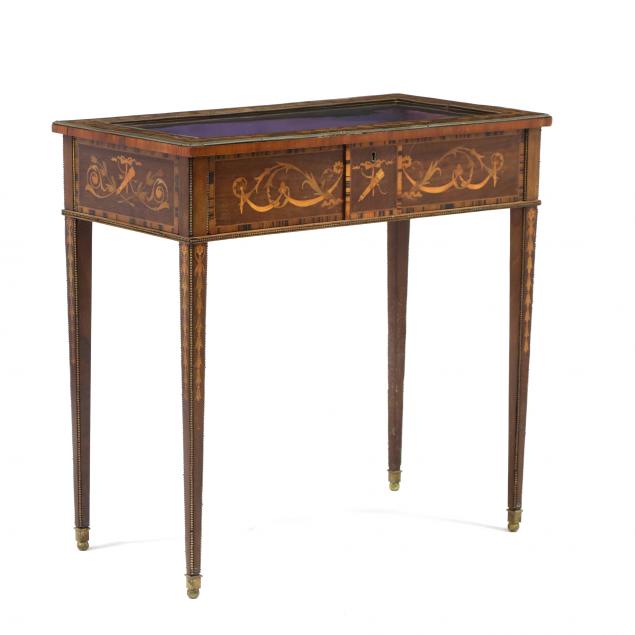 ANTIQUE CONTINENTAL INLAID MAHOGANY 3497da