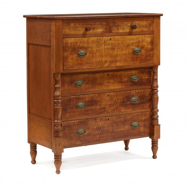 SOUTHERN SHERATON TIGER MAPLE CHEST 34981a