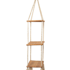 A Three-Tier Cord and Rattan Hanging