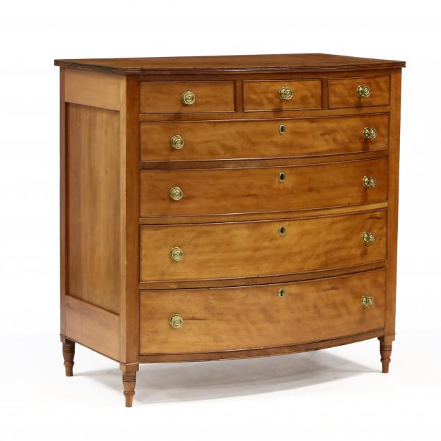 FEDERAL BOWFRONT CHERRY CHEST OF 34986b