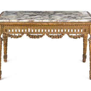 A Louis XVI Style Giltwood Marble Top 34988d