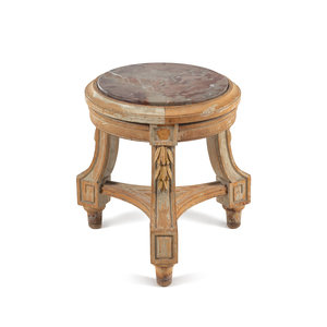 A Louis XVI Style Painted Marble-Top