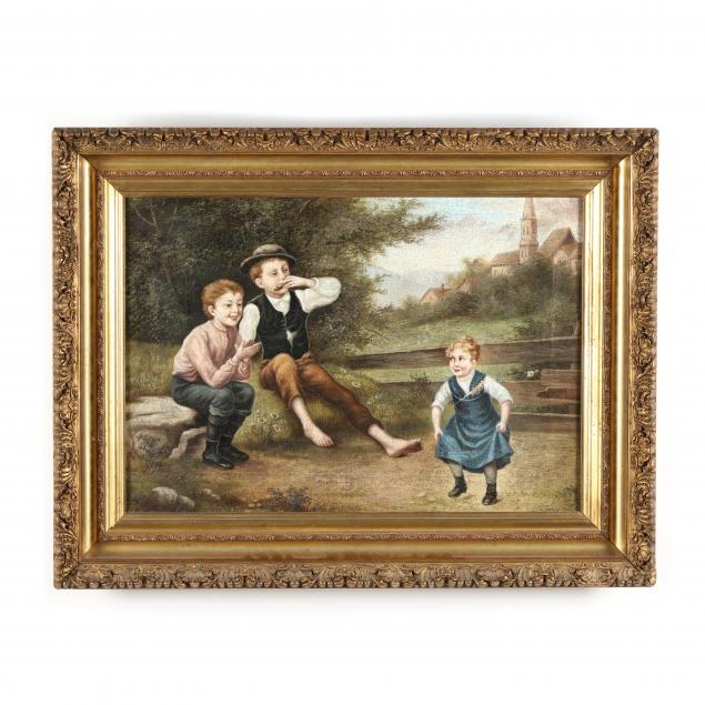 AMERICAN SCHOOL ANTIQUE PAINTING 3498a2