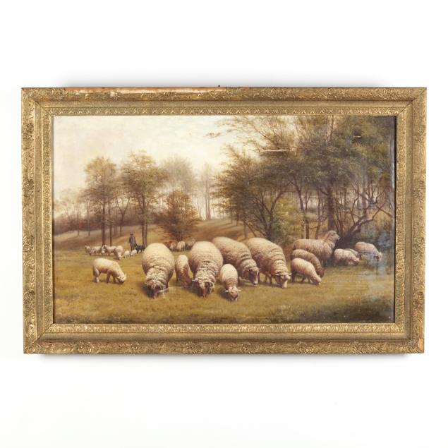 ANTIQUE PASTORAL PAINTING WITH 3498a4