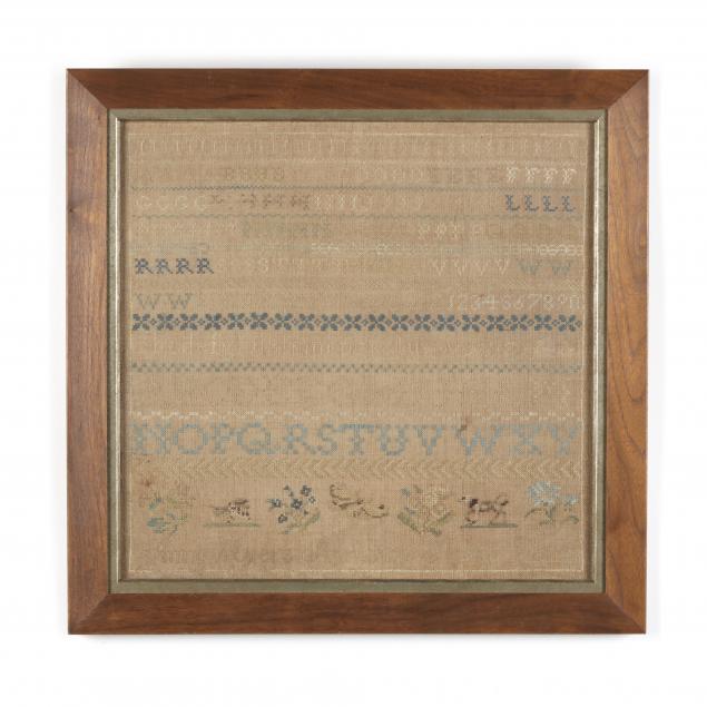 FRAMED NEEDLEWORK SAMPLER  Worked