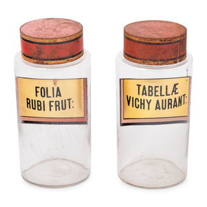 A Pair of Clear Glass Apothecary 34991d