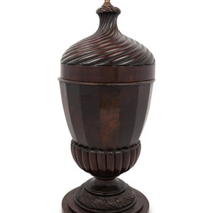 An English Mahogany Cutlery Urn Late 34993b