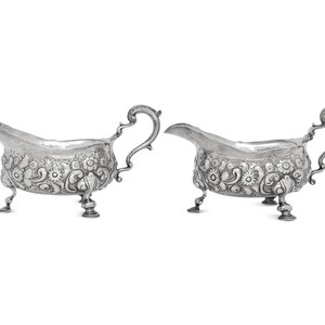 A Pair of George IV Silver Sauce