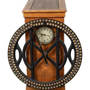 An IBM Oak and Iron Punch Clock 1908 Height 34996a