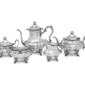 An American Silver Five-Piece Tea