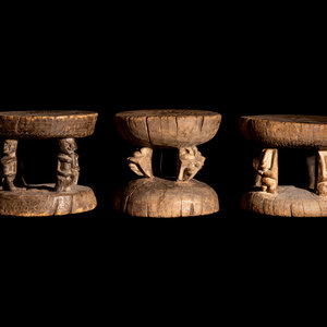 Three African Wood Stools
Height