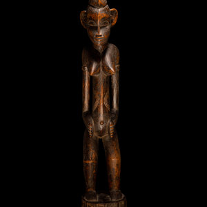 A Baule Wood Standing Female Figure West 349981