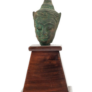 A Thai Bronze Head
Height 4 1/2