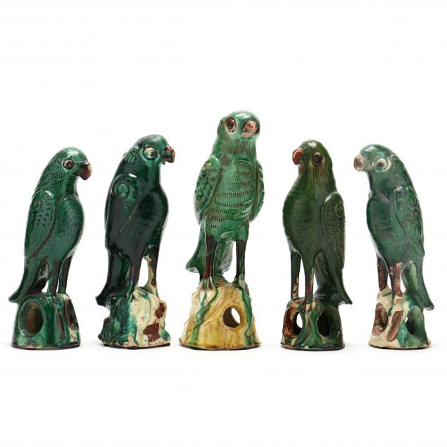 A GROUP OF CHINESE GREEN GLAZED 3499ad