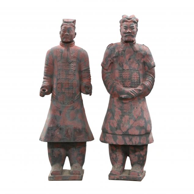 A PAIR OF LIFESIZE CHINESE WARRIORS 3499b4