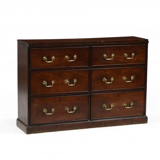 ANTIQUE ENGLISH MAHOGANY FLIP-TOP CHEST