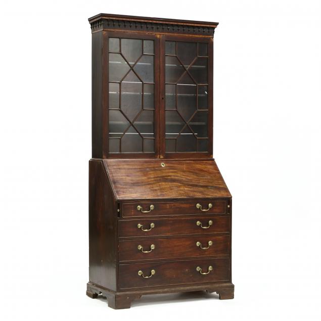 GEORGE III INLAID MAHOGANY BUREAU 3499e6