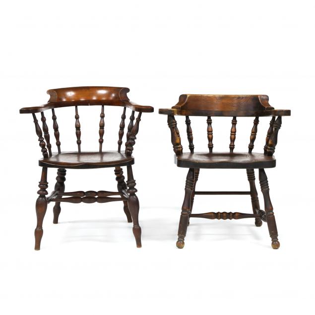 TWO ENGLISH STYLE PUB WINDSOR ARMCHAIRS 3499fc