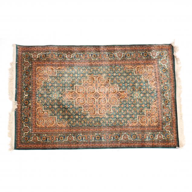 INDO PERSIAN AREA RUG Teal field 349a05