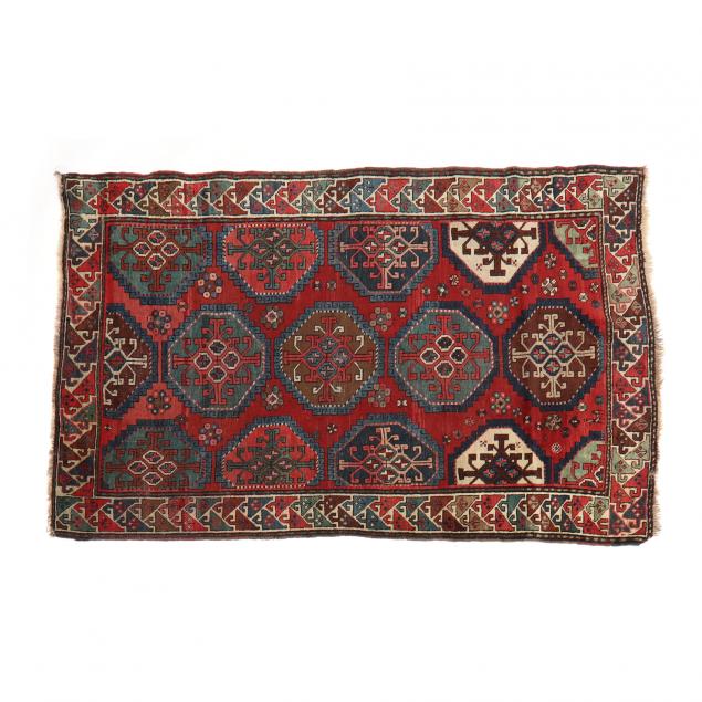 CAUCASIAN AREA RUG Bright red field