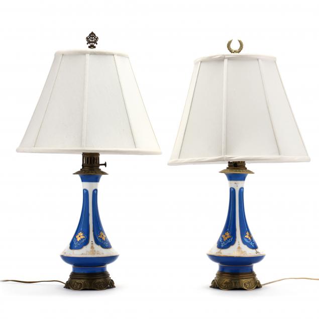 PAIR OF PARIS PORCELAIN AND BRASS