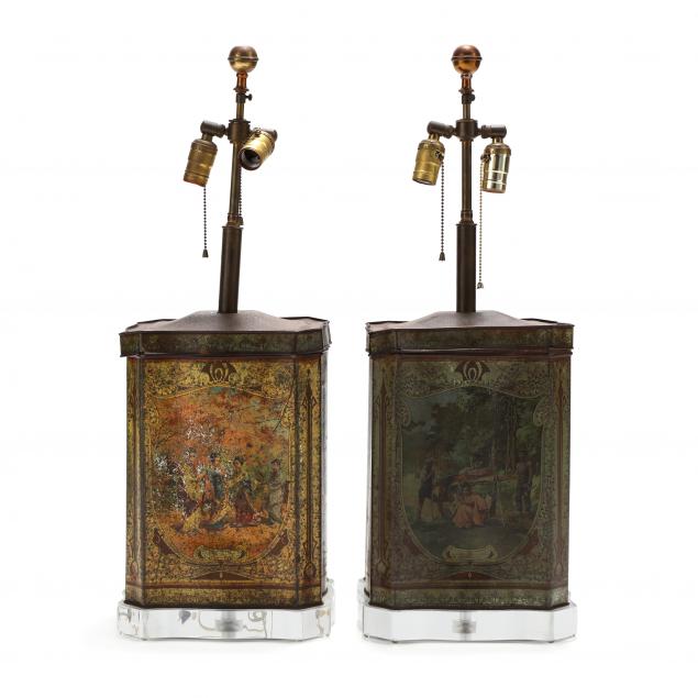 PAIR OF CHINOISERIE TOLE TABLE LAMPS