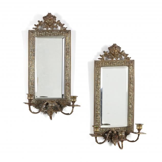 PAIR OF CONTINENTAL BRASS MIRRORED 349a5e