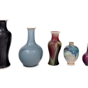 Five Chinese Porcelain Vases
comprising