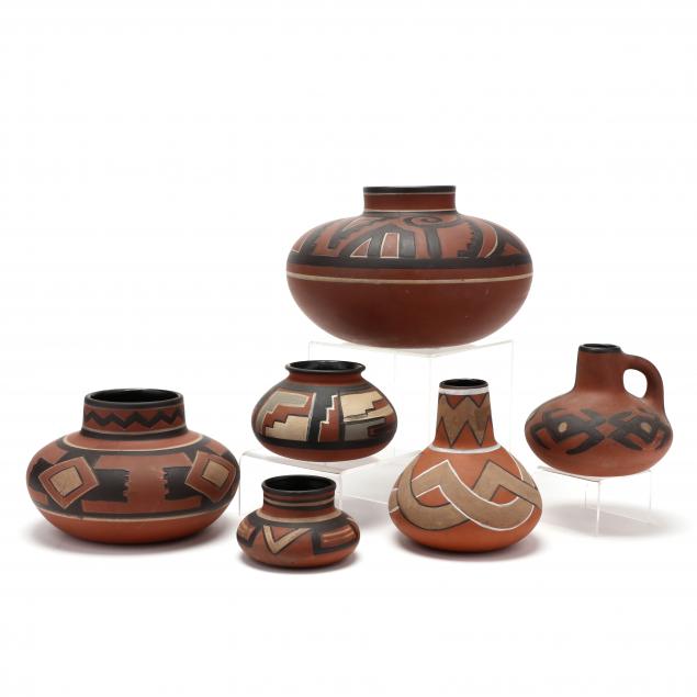 CLIFTON POTTERY SIX SOUTHWESTERN STYLE