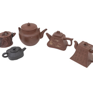 Five Chinese Yixing Zisha Pottery 349b16