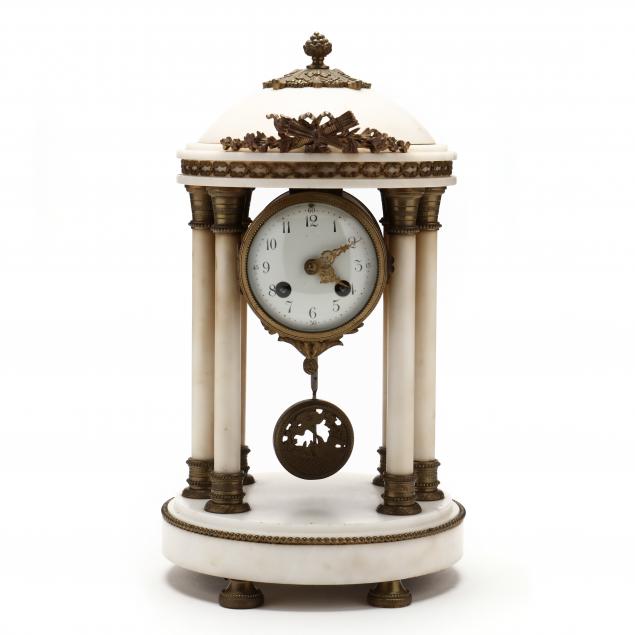 FRENCH MARBLE MANTLE CLOCK Late 349b29