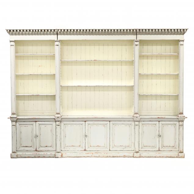 LARGE CONTINENTAL PAINTED BOOKCASE 349b45