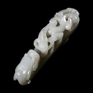 A Chinese White Jade Dragon Belt 349b60