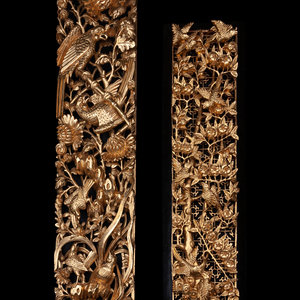 Two Chinese Gilt Wood Panels each 349b98