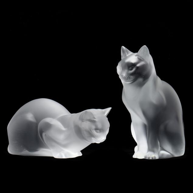 LALIQUE CHAT ASSIS AND CHAT COUCHE 349ba5