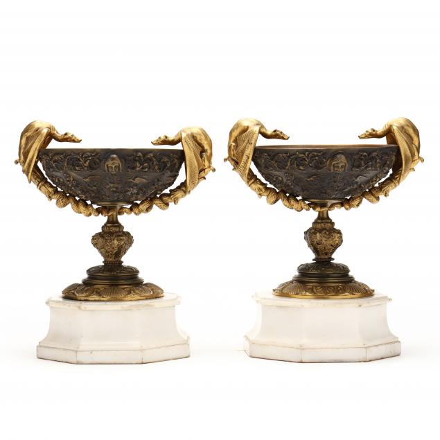 PAIR OF FRENCH BRONZE PEDESTAL