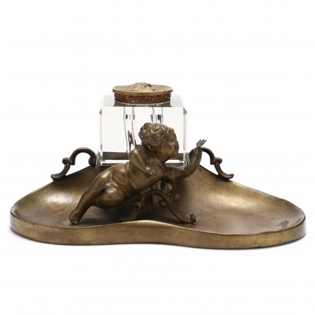 ART NOUVEAU FIGURAL INKWELL Early