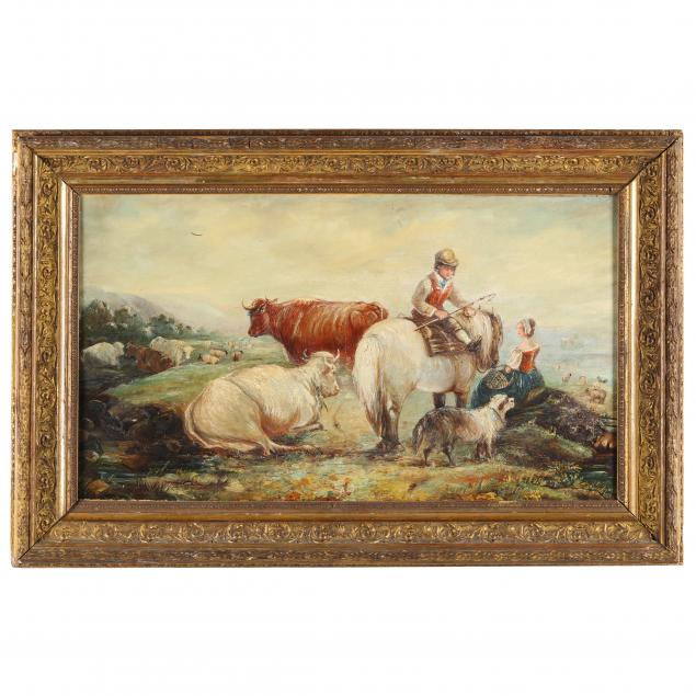 A VICTORIAN PAINTING OF A SHEPHERD 349bdf
