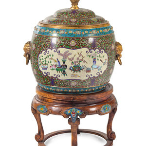 A Large Chinese Cloisonn Enamel 349bed