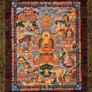A Tibetan Thangka 20th Century painted 349c14