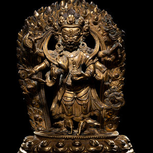 A Sino-Tibetan Gilt Bronze Figure