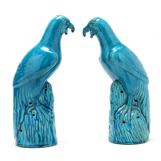 A PAIR OF CHINESE TURQUOISE GLAZED