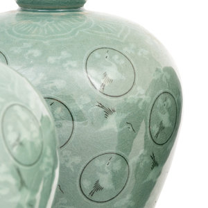Six Korean Celadon Glazed Porcelain