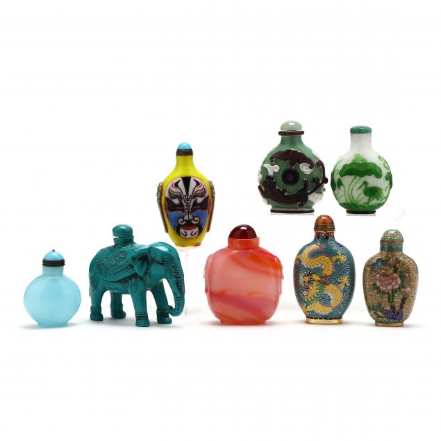 EIGHT ASSORTED CHINESE SNUFF BOTTLES 349c52