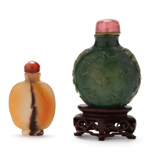 TWO CHINESE SNUFF BOTTLES Includes 349c53