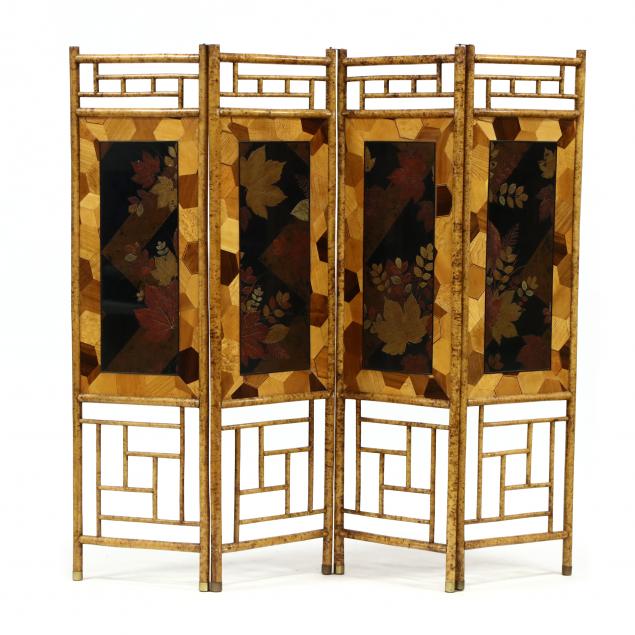 ANTIQUE JAPANESE FOUR PANEL LACQUERED 349c60