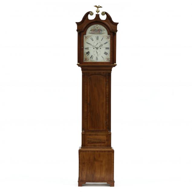 GEORGE III INLAID MAHOGANY TALL CASE