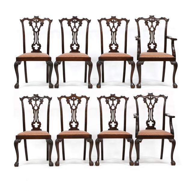 SET OF EIGHT CHIPPENDALE STYLE