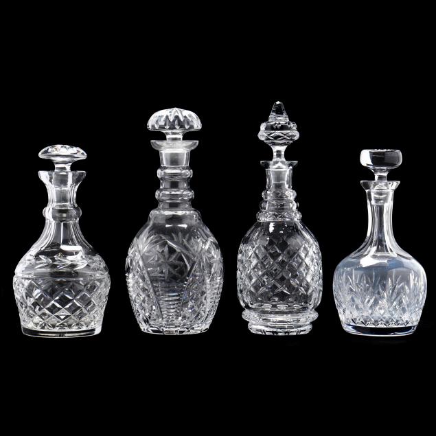 FOUR CUT CRYSTAL DECANTERS INCLUDING 349cf0