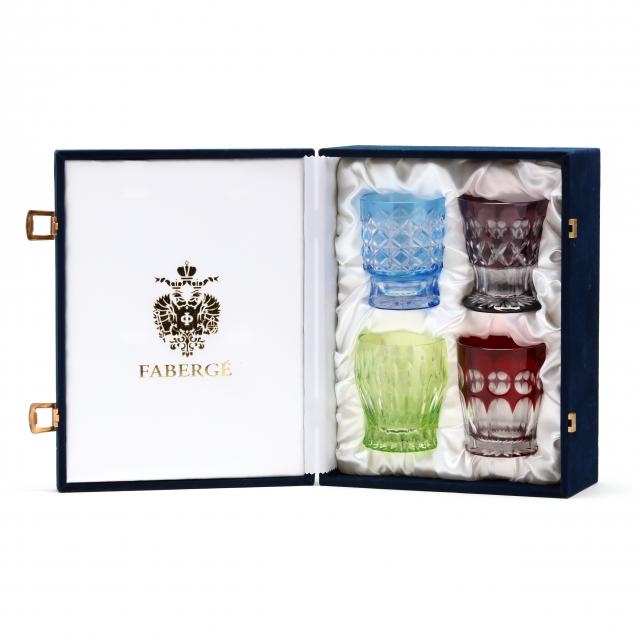 FABERGé, CASED SET OF FOUR CUT